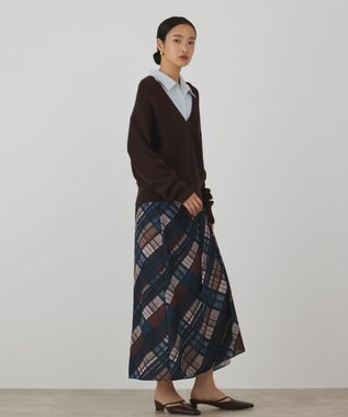 GRACE CONTINENTAL シャツカラーニットトップ ブラウン