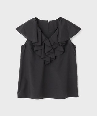 GRACE CONTINENTAL フリルカラートップ ブラック