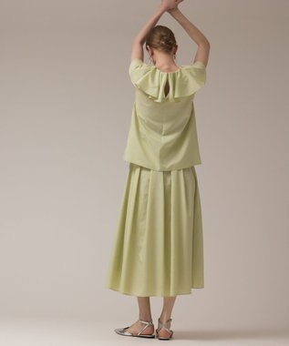 GRACE CONTINENTAL フレアタックスカート ライトグリーン
