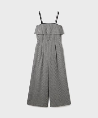 GRACE CONTINENTAL チドリツイードサロペット ブラック