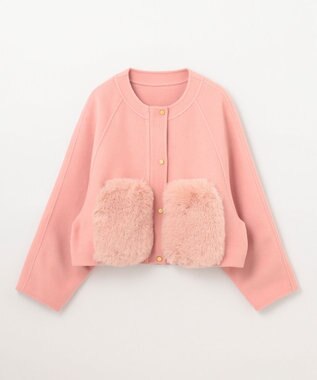 GRACE CONTINENTAL ファーポケットリバージャケット ピンク