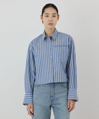 GRACE CONTINENTAL ストライプショートシャツ
