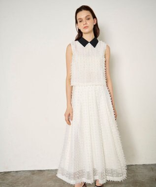 GRACE CONTINENTAL シアージャガード トップ ホワイト