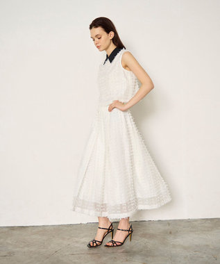 GRACE CONTINENTAL シアージャガード トップ ホワイト