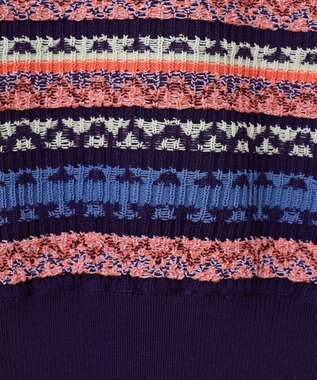 GRACE CONTINENTAL ボーダーパフニットトップ ネイビー