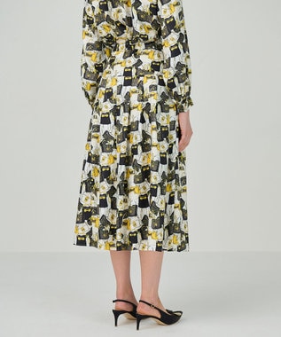 GRACE CONTINENTAL バッグモチーフプリーツスカート イエロー