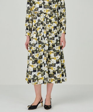 GRACE CONTINENTAL バッグモチーフプリーツスカート イエロー