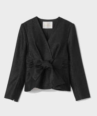 GRACE CONTINENTAL ラメWOOLボウジャケット ブラック