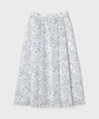 GRACE CONTINENTAL シアーフラワープリントジャガードフレアスカート グレー