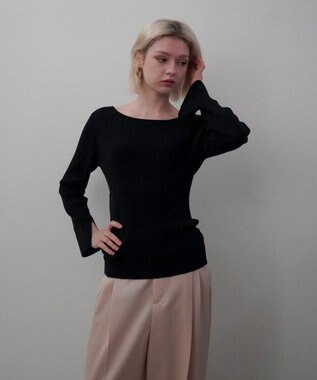 GRACE CONTINENTAL 綿カシミヤインナートップ ブラック