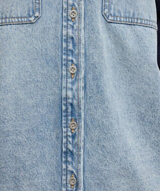 GRACE CONTINENTAL ニットスリーブデニムワンピース サックス