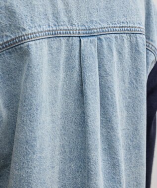 GRACE CONTINENTAL ニットスリーブデニムワンピース サックス