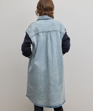 GRACE CONTINENTAL ニットスリーブデニムワンピース サックス