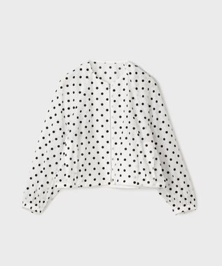 GRACE CONTINENTAL ドットフロッキーブルゾン ホワイト