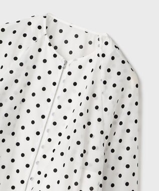 GRACE CONTINENTAL ドットフロッキーブルゾン ホワイト