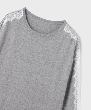 GRACE CONTINENTAL レーススリーブトップ グレー
