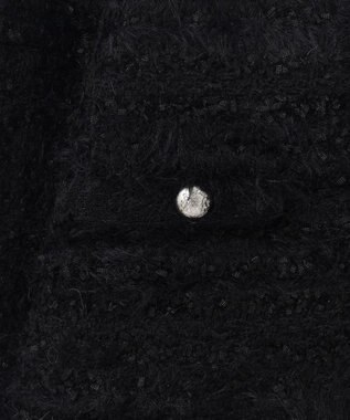 GRACE CONTINENTAL フェザーツイードニットカーディガン ブラック