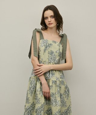GRACE CONTINENTAL シアージャガードティアードワンピース