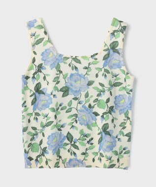 GRACE CONTINENTAL ローズプリントニットトップ キナリ