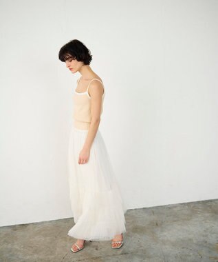 GRACE CONTINENTAL バイカラーニットノースリーブ ベージュ