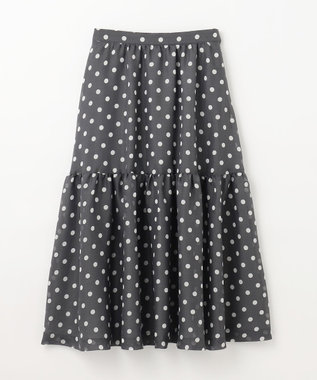 GRACE CONTINENTAL シアードットプリントスカート ブラック