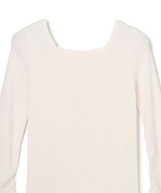 GRACE CONTINENTAL タフタケープ付ニットトップ ホワイト