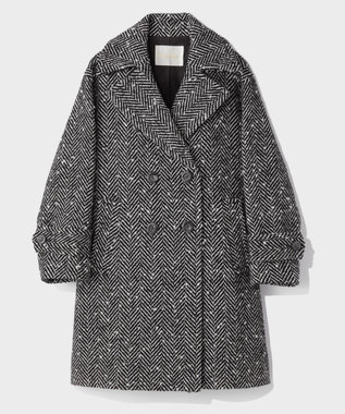 GRACE CONTINENTAL ヘリンボーンネップコート ブラック