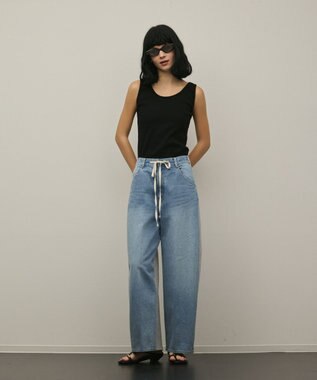 GRACE CONTINENTAL コンビドロストデニムパンツ ブルー