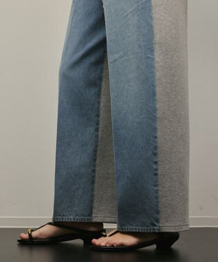GRACE CONTINENTAL コンビドロストデニムパンツ ブルー