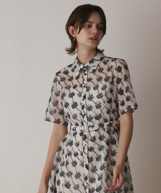 GRACE CONTINENTAL ドローイングプリントワンピース キナリ