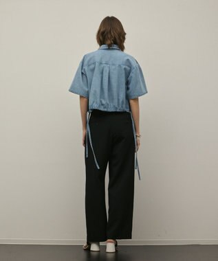 GRACE CONTINENTAL ハーフスリーブデニムシャツ ブルー