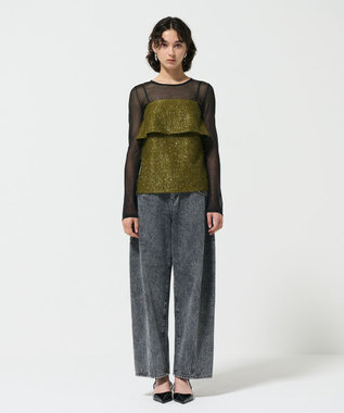 GRACE CONTINENTAL エッグラインデニムパンツ ブラック