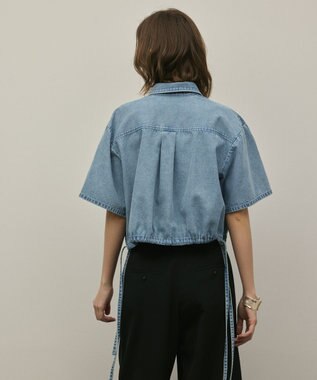 GRACE CONTINENTAL ハーフスリーブデニムシャツ ブルー