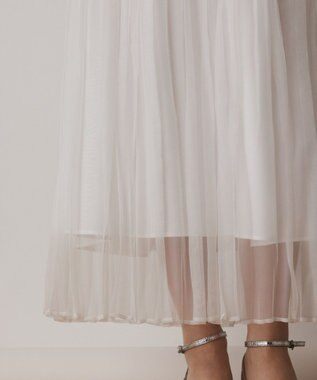 GRACE CONTINENTAL オーガンスパンコールスカート ホワイト