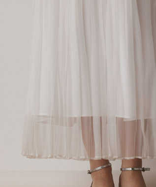 GRACE CONTINENTAL オーガンスパンコールスカート ホワイト