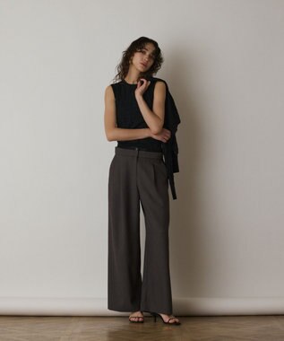 GRACE CONTINENTAL モノグラムニットトップ ブラック