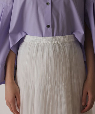 GRACE CONTINENTAL オーガンスパンコールスカート ホワイト