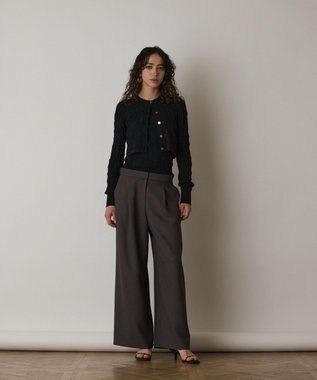 GRACE CONTINENTAL モノグラムニットトップ ブラック