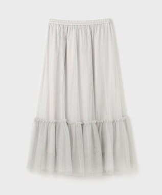 GRACE CONTINENTAL ラメチュールギャザースカート ホワイト