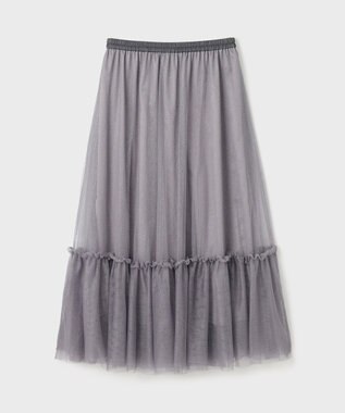 GRACE CONTINENTAL ラメチュールギャザースカート グレー