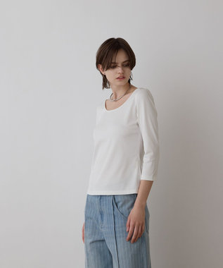 GRACE CONTINENTAL テレコボートネックトップ ホワイト