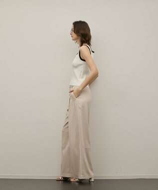 GRACE CONTINENTAL バイカラーリブニットノースリーブ ホワイト