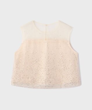 GRACE CONTINENTAL ビーズ刺繍トップ ベージュ