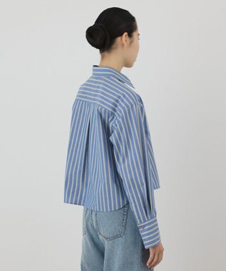 GRACE CONTINENTAL ストライプショートシャツ ブルー