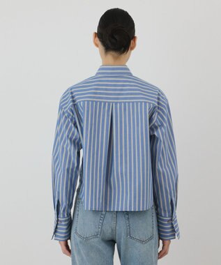 GRACE CONTINENTAL ストライプショートシャツ ブルー