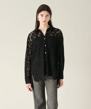 GRACE CONTINENTAL コードレースオーバーシャツ ブラック