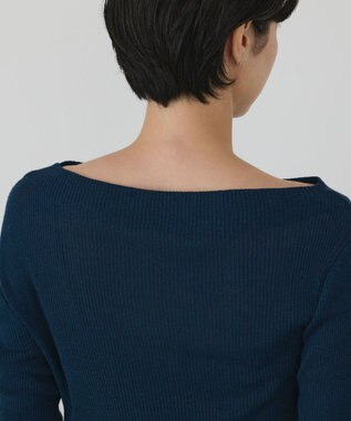 GRACE CONTINENTAL アシメリブニットトップ ブルー
