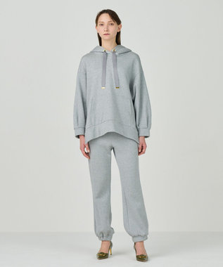 GRACE CONTINENTAL ラメ起毛裏毛トラックパンツ グレー