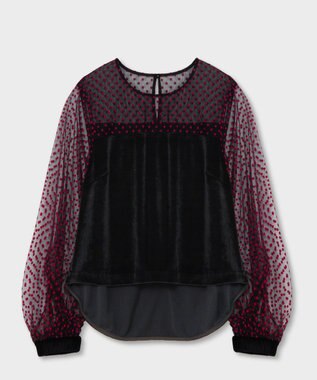 GRACE CONTINENTAL フロッキーチュールコンビトップ ブラック