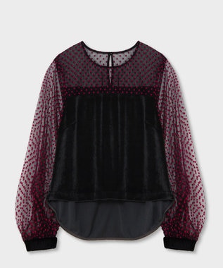 GRACE CONTINENTAL フロッキーチュールコンビトップ ブラック